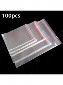50 pezzi Sacchetti di plastica PP trasparenti autoadesivi, sacchetti per conservazione di indumenti e schede