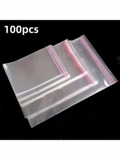50 pezzi Sacchetti di plastica PP trasparenti autoadesivi, sacchetti per conservazione di indumenti e schede