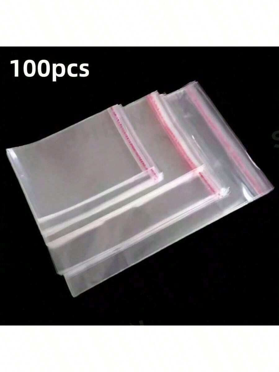 50 pezzi Sacchetti di plastica PP trasparenti autoadesivi, sacchetti per conservazione di indumenti e schede