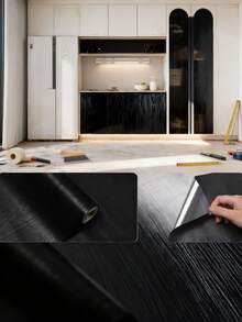 1 卷白色/黑色仿木纹壁纸（宽和长 45*100cm/39.37 英寸/45*300cm/118.1 英寸/45*500cm/196.85 英寸）适用于客厅、厨房、卧室、宿舍、家具翻新/家具翻新贴纸的休闲 DIY 家居装饰 - 白色 - 查看 7