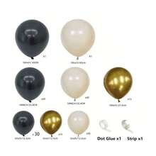 134 piezas Kit de arco de globos negro y dorado, adecuado para decoración de cumpleaños, graduación, boda, jubilación, Navidad, despedida de soltero y aniversario