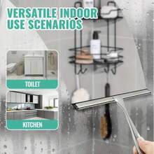 不锈钢多功能刮水器，可更换橡胶刮片，适用于淋浴房玻璃，手持式淋浴房刮水器，也可用于刮除玻璃上的水渍，是家用清洁刮水器、窗户刮水器和水渍清除器的理想选择，适用于淋浴房门、浴室、窗户和汽车玻璃。 - 彩色 - 查看 8