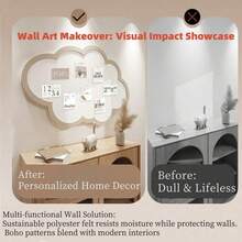 1 件大型云朵装饰板、多用途照片展示板、办公室和家庭毛毡备忘板、无钻孔展示板背景、多功能备忘板适用于家庭、书房、办公室、情人节装饰、圣诞节和新年装饰、照片展示、备忘 - 多色-雲朵 - 查看 5