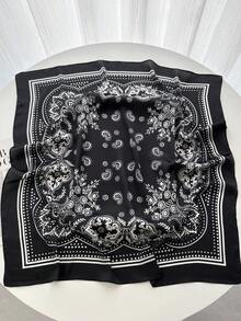 1 件佩斯利印花仿丝男士头巾、百搭围巾、头带、装饰品