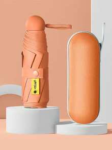 1 Stück kompakter Doppelnutzen-Regenschirm, tragbarer Mini-Sonnenschirm, UV-Schutz leichter Regenschirm