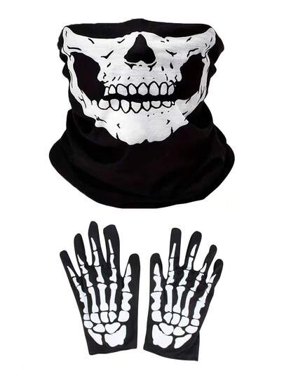1/2/3/6件男女通用骷髅面罩，适合骑行、派对、户外活动、秋季