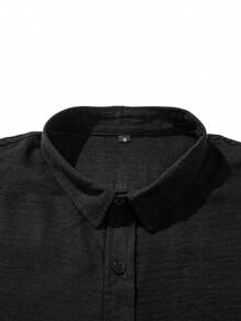 قميص كاجوال رجالي عتيق من الكتان، خريفي