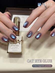 XEIJAYI 1PC 15ml Cat Eye Nail 2025 Holographic Nail Art Reflective Cat's Eye Magnetic Nail Gel Soaking UV LED Gel Salon Female Nail Art Tools Fashion Nail Gel Local Warehouse - 淺藍色 - 查看 4