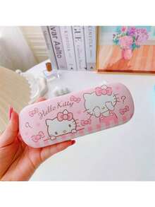 Sanrio حافظة نظارات طالب كرتونية جميلة ل- Hello Kitty Sanrio - Melleti - Yugui Dog، حامل أقلام، حافظة قرطاسية، حافظة نظارات - تصميم جميل وقابل للحمل ومقاوم للخدش - هدية عيد الحب المثالية، (قد يتم شحن أنماط عشوائية)، ضروريات العطلات، الخريف، ، عيد الميلاد، الكرنفال، اليوم الوطني، الخريف، عيد الاستقلال