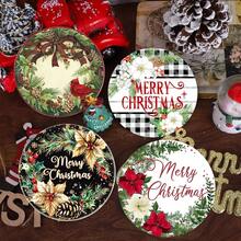 4 piezas/8 piezas Posavasos con tema navideño, posavasos absorbentes con estampado navideño para café, cocina, mesa, habitación, decoración de bar, regalo navideño - Multicolor - Ver 5