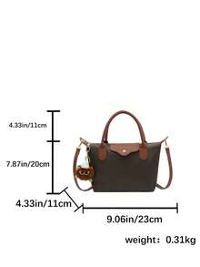 New Winter Mini Fashion Handbag, Featuring Colorblock Design, Waterproof Nylon Material, Available In Shoulder Bag, Square Bag And Vegetable Basket Styles, Suitable For Commuting, Parties And Dates. Size: 7.5" L X 2.4" W X 3.9" H - Multicolor - View 4