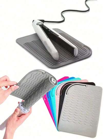Silicone Heat Resistant Mat, Heat Proof Pad For Curling Iron Flat Iron Hair Straightener, Non Stick Hot Tool Rest, Travel Beauty Organizer, Perfect For Home Vanity, Salon Station, Hotel Use, Ideal For Stylists, Travelers, Students, Great Gift For Back To School, Christmas,Travel Essentials,Travel Essential,Hairstyle,Hairdressing,Hair,Travel,Hair Products,Hair Tools,Hair Stuff,Barber,Barber Accessories,Barbershop,Hairdressing Equipment