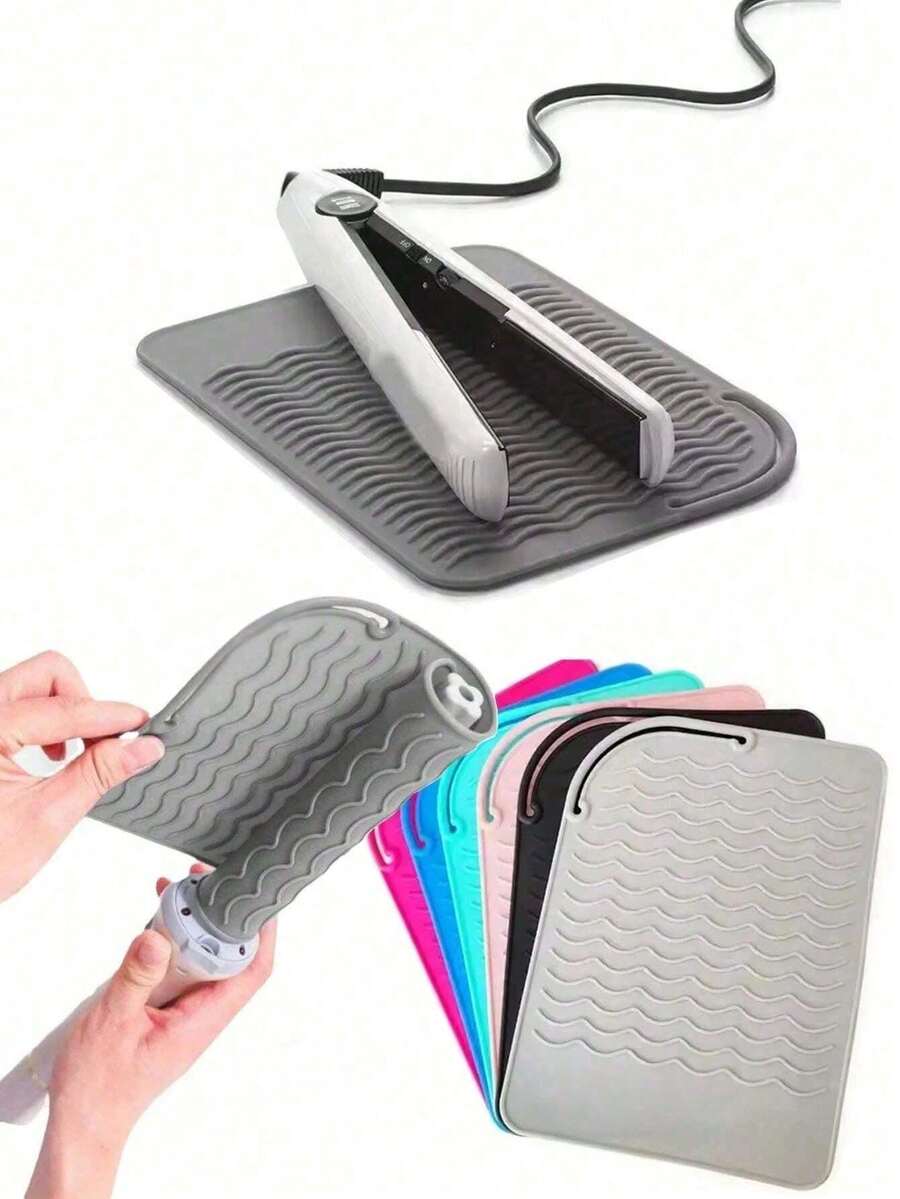 Alfombrilla resistente al calor de silicona, adecuada para herramientas de peinado como rizadores, planchas, bolsa organizadora de maquillaje para viajes, ideal para estilistas, viajeros, estudiantes, gran regalo para volver a la escuela, Navidad. Esencial para viajes, peinado, cuidado del cabello, salón de belleza, peluquería, equipo de peinado - Multicolor - Ver 1