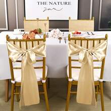 8/12/16 Stücke Champagner Satinschärpe Schleife, geeignet für Hochzeit, Party, Babyparty, Geburtstag, Weihnachtsdekoration