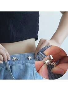 1 Paar/2 Paar Sternform Jeans Knöpfe, Hosen Taillengurt, einstellbare Gürtelschnallen Sets, ohne Nähen und ohne Werkzeuge abnehmbare dekorative Gürtelschnallen, Jeans Knöpfe Pins für weite Jeans, Hosen