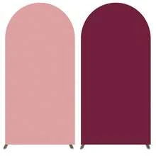 2X1 DOUBLE SIDED PARTY PANEL COVER - BURGUNDY + ROSE GOLD - View 1