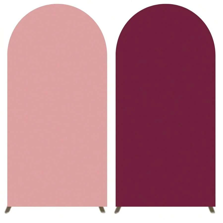 2X1 DOUBLE SIDED PARTY PANEL COVER - BURGUNDY + ROSE GOLD - View 1