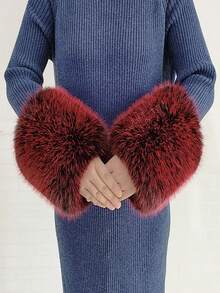 1. Faux Fur Collar & Cuff Set, Warm Faux Fur Scarf, Fluffy Oversized Furry Shawl Wrap For Women In Winter, Suitable For Dresses, Christmas Decoration - Multicolor - View 24