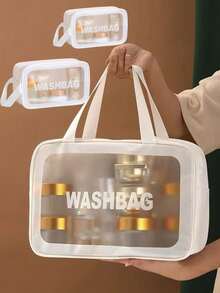 3/1 Bolsa de maquillaje transparente para viajes, bolsa de almacenamiento de maquillaje impermeable, bolsa de tocador multifuncional portátil, bolsa de cosméticos de gran capacidad, bolsa de almacenamiento de mano para damas, bolsa de viaje, bolsa de cuidado de la piel, paquete de datos, bolsa de almacenamiento de toallas sanitarias, bolsa de playa. Puede almacenar productos de cuidado de la piel, lápices labiales, brochas de maquillaje, sombras de ojos, espejos