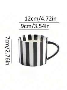 1 كوب قهوة سيراميك، طبق، طراز إنس الفرنسي الفينتاج الشمالي البسيط، أسود وأبيض مخطط، صالح للمقهى والمطبخ والمنزل وشاي بعد الظهر والتصوير الفوتوغرافي وهدايا عيد الميلاد - متعدد الألوان - مشاهدة 11