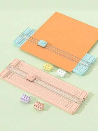 1pc 4-In-1 Roller Paper Cutter, Paper Cutter, Office Photo Paper Cutter, Cutting Scissors, Suitable For Students, Cutting Photos, Documents, Handmade, School Materials