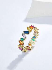 THINTIME Rhinestone Decor Ring - Multicolor - View 6