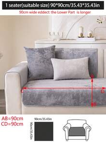 1 pièce Housse de coussin de canapé épaisse et chaude en peluche pour l'automne/l'hiver, housse de siège de canapé moderne minimaliste antidérapante, décoration de chambre, housse de canapé lavable en machine et à la main, décoration de chambre fraîche et à la mode, douce, ne se décolore pas, ne s'effiloche pas, housse de protection pour animaux de compagnie, housse de canapé d'angle réglable convenant pour la chambre, le bureau, le salon, les meubles combinés, le canapé en L et les housses de canapé 1234 places - Gris pâle - Voir 13