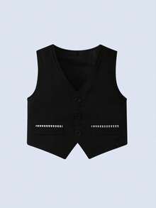 BOARNSEORL 3 Stücke Jungs Gentleman Outfit Set - Weißes Hemd mit Fliege, Weste und Hose, modisch & für Aufführungen, Partys, Hochzeiten, Outdoor-Aktivitäten