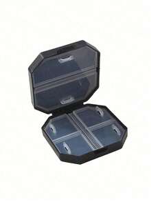 Portable Compartment Pill Box With Cartoon Medicine Box, Pill, Bottle, Cartoon Syringe Pattern, Portable Medical First Aid Bag, 6-Compartment Capsule Storage Box, Travel Pill Box, Medicine Box, 6-Compartment Pill Storage, Travel Mini Pill Box,