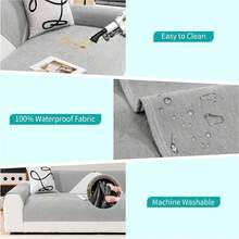 Waterproof Sofa Cover Chenille Sofa Cover, Scratch-Resistant Dog Cat Sofa Protector, Non-Slip Sofa Cover Couch Cover Seater For U Shape L Shape Sectional Sofa - Light Grey - View 5