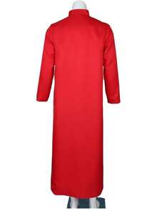 Sotana de hombre, bata de iglesia, bata de coro, ministro, clérigo, púlpito litúrgico de 5 colores, disfraz de Halloween - Rojo - Ver 8
