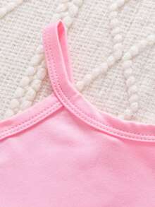 2-teiliges Set für Babymädchen: Süßer rosa Kapuzen-Sweatshirt mit Schleife & Träger-Top kombiniert mit Schleifenhose mit geradem Bein, modisches Outfit für Alltag, Outdoor, Schule, Pendeln, Urlaub, Fotografie