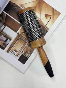 1PC Professional Round Comb Hair Brush Style, Detangling, Curling, And Blow Drying Comb For Smooth, Silky Hair, Easy To Use, Heat Resistant, Gentle On Hair, Ideal For Salon And Home Use, All Hair Types, Anti-Static, Birthday/Festive Gift, Wood Pattern Plastic Comb, 5 Sizes Boy Valentine Heart Valentine - Wood Pattern - View 6