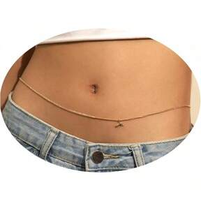 99 Layered Minimalist Body Chain Boho Devil's Eye Belly Chain Adjustable Fishtail Sequins Charms Waist Chain Beach Body Jewelry For Women