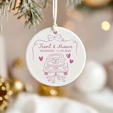 First Christmas Married Ornament, Just Married Car Ornament, Personalized Wedding Gift, CouplesOrnament 2025, Custom Gift For Bride Groom