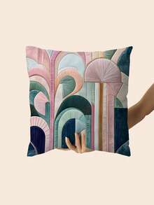 2 件波西米亚几何抽象印花枕套，多种尺寸，2D 单面印花，仿刺绣印花靠垫套，装饰性柔软毛绒沙发枕头，适用于办公室、家庭、卧室、客厅（不含枕芯）- 无刺绣 - 多种尺寸 - 彩色 - 查看 7