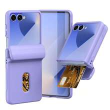 Foldable Card Slot Full Body Shockproof Protective Phone Case Compatible With Samsung FLIP Series Smartphones Waterproof Anti-Fall Scratch Resistant Full Cover - Mauve Purple - View 11
