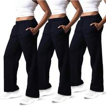3 Pack Women's Wide Leg Sweatpants Workout And Yoga (Plus Sizes Available) ZQZF - 黑色 / 黑色 / 黑色 - 查看 1