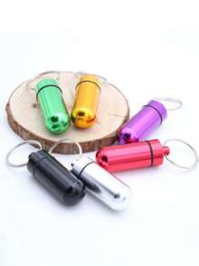 Móc khóa đựng thuốc di động, hộp đựng thuốc mini bằng hợp kim nhôm, chai thuốc kim loại chống thấm nước, thích hợp cho cắm trại và du lịch ngoài trời. - Nhiều màu - Xem 9