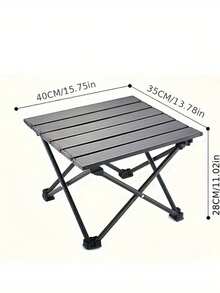 1pc Black Portable Outdoor Folding Table