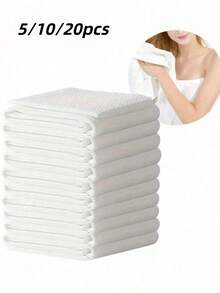 Pacote com 10 toalhas comprimidas portáteis, fibra vegetal espessada de alta absorção para banho, academia e viagens, bege suave e embaladas individualmente, especial para o Dia Nacional Saudita