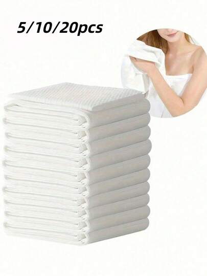 10-Pack Portable Compressed Towels, Thickened High-Absorbency Plant Fiber For Bath Gym Travel, Soft Beige & Individually Wrapped, Saudi National Day Special