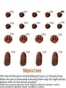 50 piezas/20 piezas/18 piezas Piñas de pino de Acción de Gracias, piñas de pino de cosecha de otoño, decoraciones de hojas de arce DIY, piñas de pino de cosecha, Navidad, adecuadas para fiestas festivas, Acción de Gracias, festival de cosecha, cosecha de otoño, cultivos de otoño, accesorios de decoración de Año Nuevo (estilo aleatorio) Viene con cuerda de cáñamo, regalo de piña mini DIY para cumpleaños, graduación, decoración colgante de árbol de Navidad de piña de Navidad, Navidad