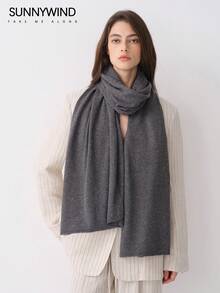 1条女士纯色涤纶针织休闲百搭围巾，适合日常使用 - 彩色 - 查看 11