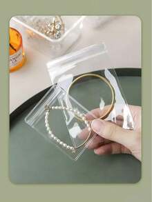 100/10pcs PVC Transparent Jewelry Anti-Oxidation Zipper Bags, Plastic Bags For Packaging Jewelry, Rings, Earrings And Other Transparent Polyethylene Bags - Clear - View 7