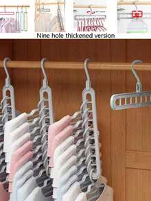 1 件/3 件 9 孔多功能旋转折叠衣架带储物架,装饰性收纳架,适用于连衣裙、裤子、鞋子、T 恤、牛仔裤、冬装、连衣裙 - 彩色 - 查看 19
