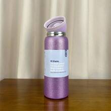 OWALAFreeSip   32OZ Insulated Stainless Steel Water Bottle Double-Layer Kettle With Straw Vacuum Flasks For Sports Travel - Shimmering Purple-32oz - 查看 2