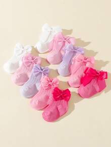 5 Pairs Cute Bow Bubble Mouth Princess Socks, Suitable For Birthday, Festivals, First Birthday Gifts - Multicolor - View 2