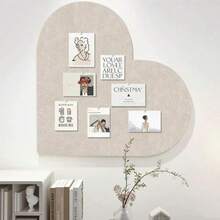 53x53厘米心形装饰板，多用途照片展示板，办公家居毛毡留言板，免打孔展示板背景，多用途留言板，适用于家居、书房、办公室、情人节装饰、圣诞节和新年装饰、照片展示、留言板 - 多色-心形 - 查看 12