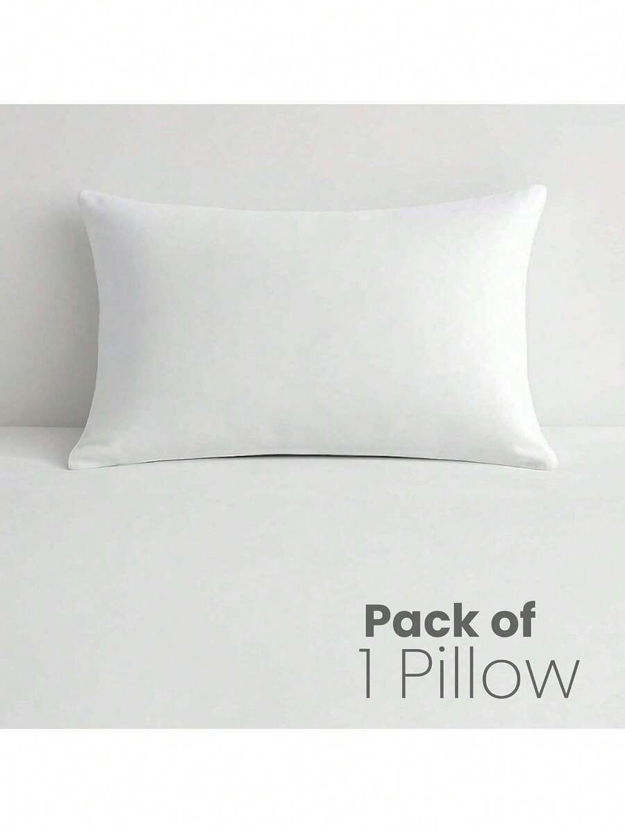 2pcs/Set Solid Color Pillow (With Pillow Filler), Soft & Skin-Friendly, Suitable For Bedroom Home Use - White - View 1
